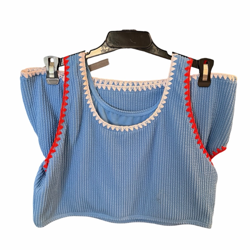 NWT Thereabouts Big Girls 2-PC Blue, Red, White Bikini Set (XL 18.5 Plus) - Picture 4 of 6